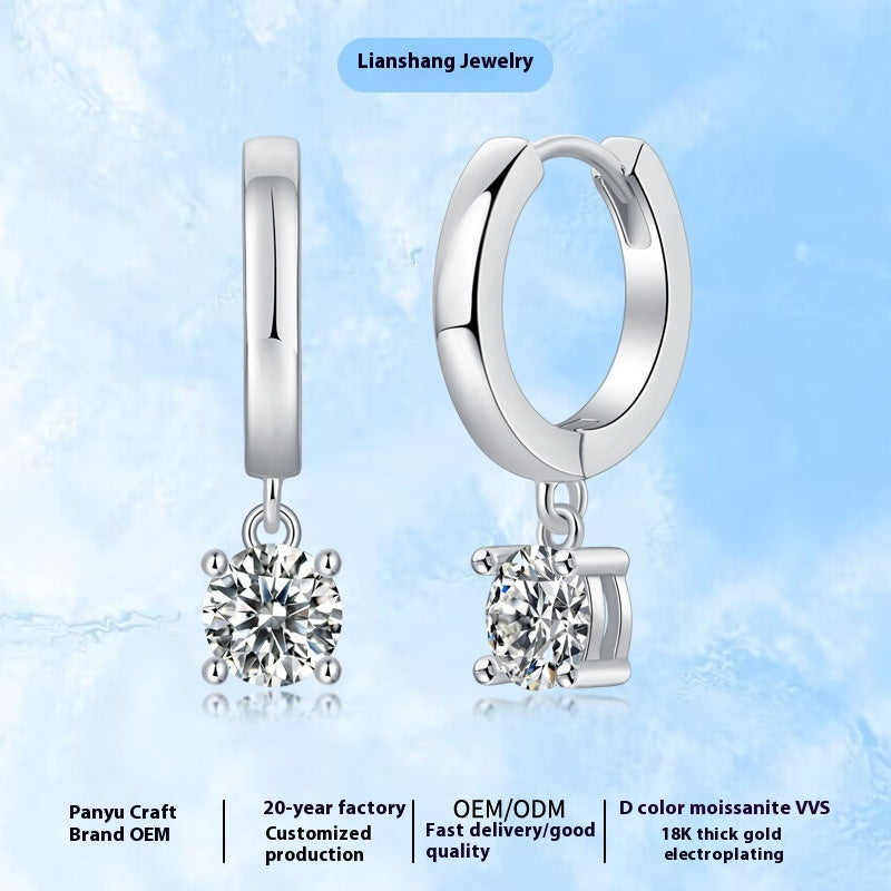 Moissanite Ear Ring Female Temperament Wedding Affordable Luxury Fashion